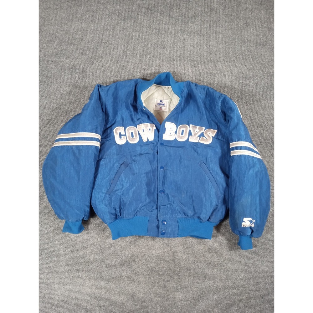 Vintage Men's Large Starter Dallas Cowboys Puffer Jacket NFL MADE IN USA 90's